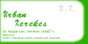 urban kerekes business card